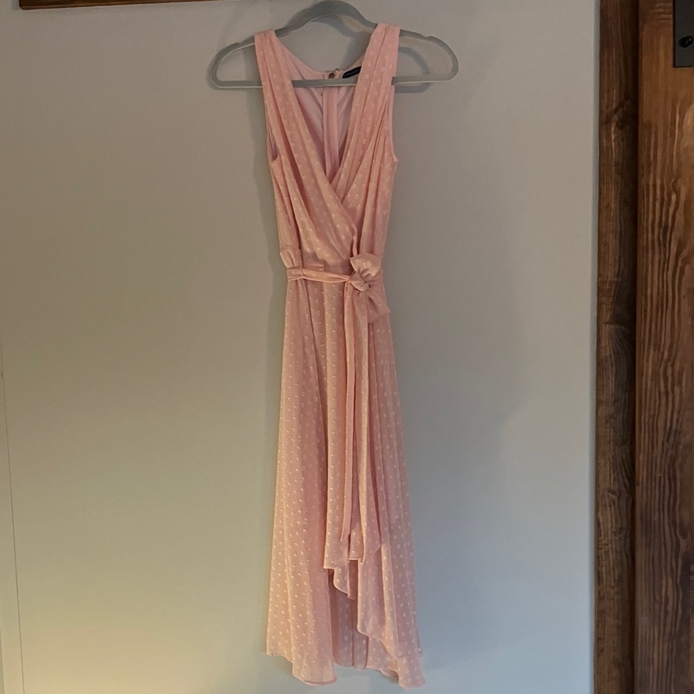 Tommy Hilfiger Light Pink Faux Wrap Dress Spring Summer Wedding Romantic
